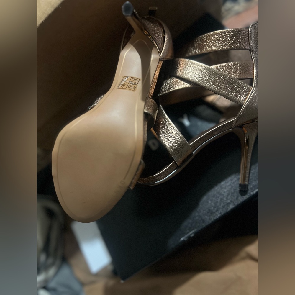DKNY Brown High Heel Sandals with Strappy Design - Picture 3 of 4